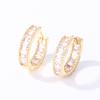 ZAKOL Geometric Square Colorful Zircon Hoop Earrings for Women Girls Fashion Minimalist Ear Accessories Shiny Crystal Zircon