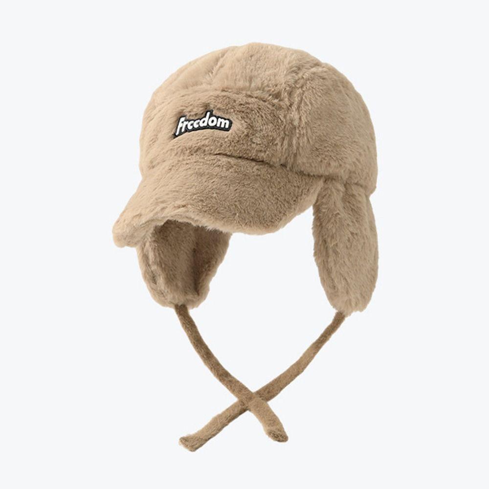 Windproof Warm Plush Hat Ear-Protection Plush Baseball Cap Fashion Bonnet Caps Women Girls
