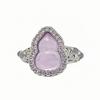 Fashion Full Diamond Zircon Da Mimi Same Open Ring Imitation Chalcedony Gourd Egg Surface Ring Woman
