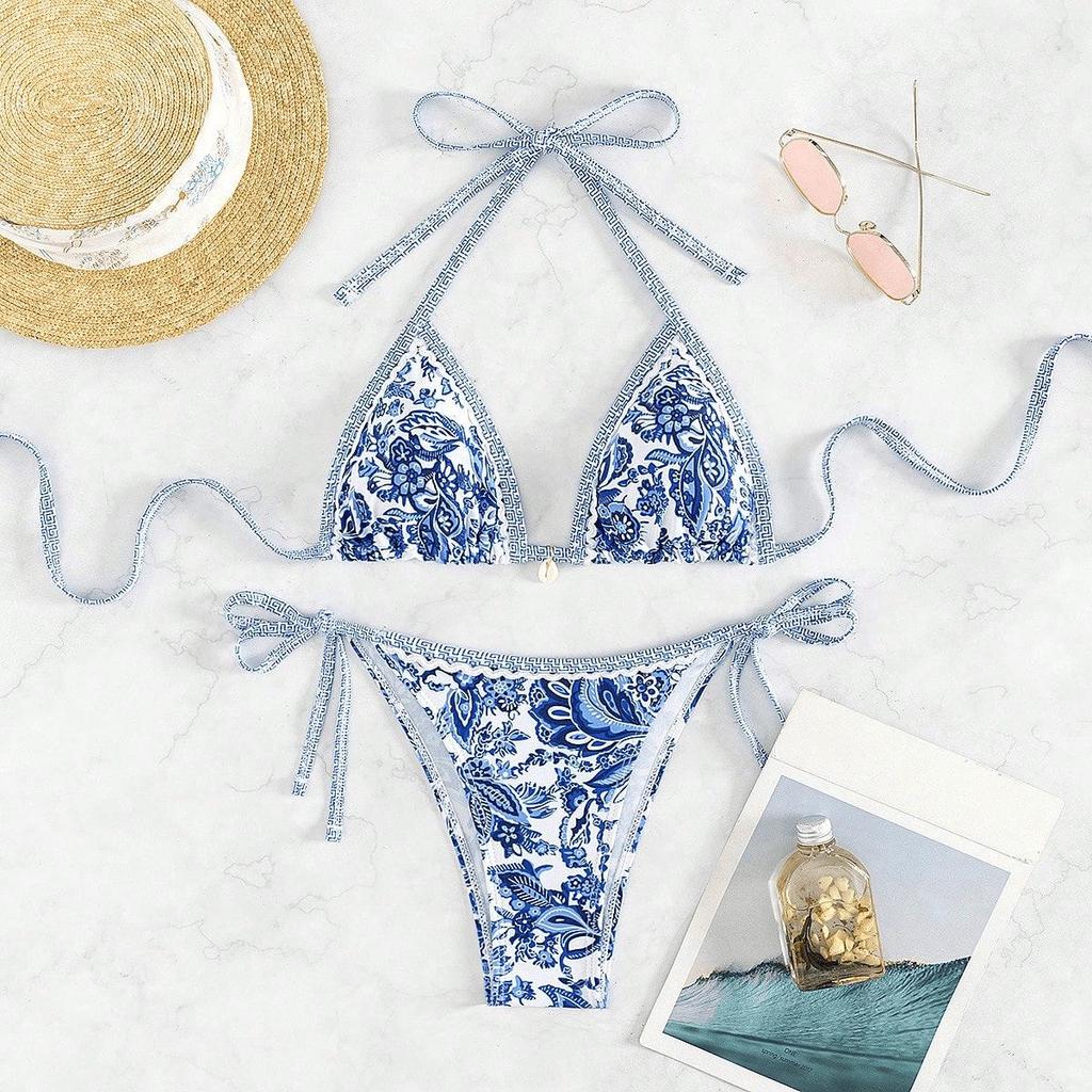 European & American Print Sexy Tie-up Bikini Set (2025)