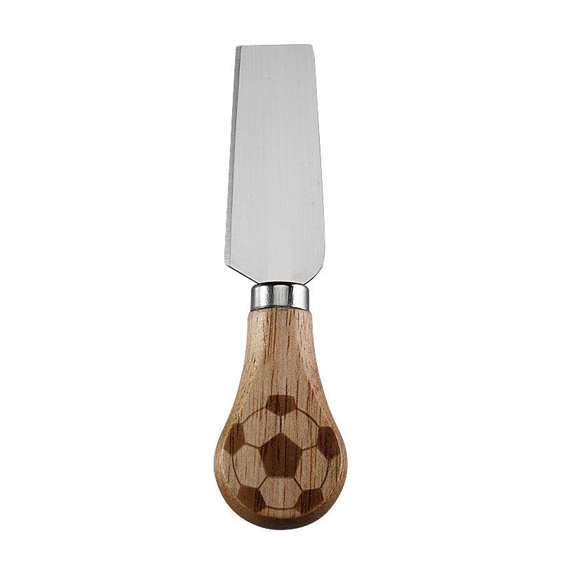 2026 USA-Canada-Mexico World Cup Football Cheese Knife with Rubber Wood Handle