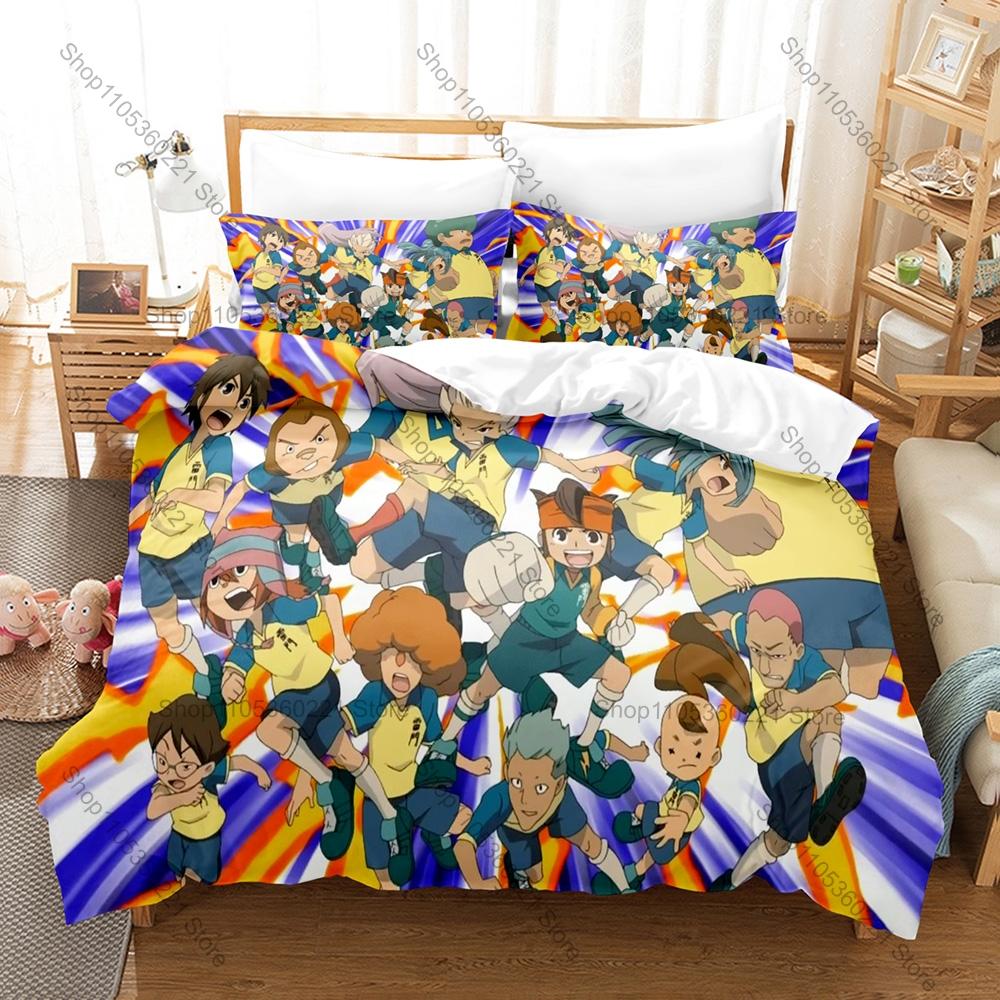 Inazuma Eleven GO Beddengoed Set Dekbedovertrek + 2 Kussenslopen Sport Voetbal Anime Raimon Teamgeest Beest Slaapkamer Decoratie