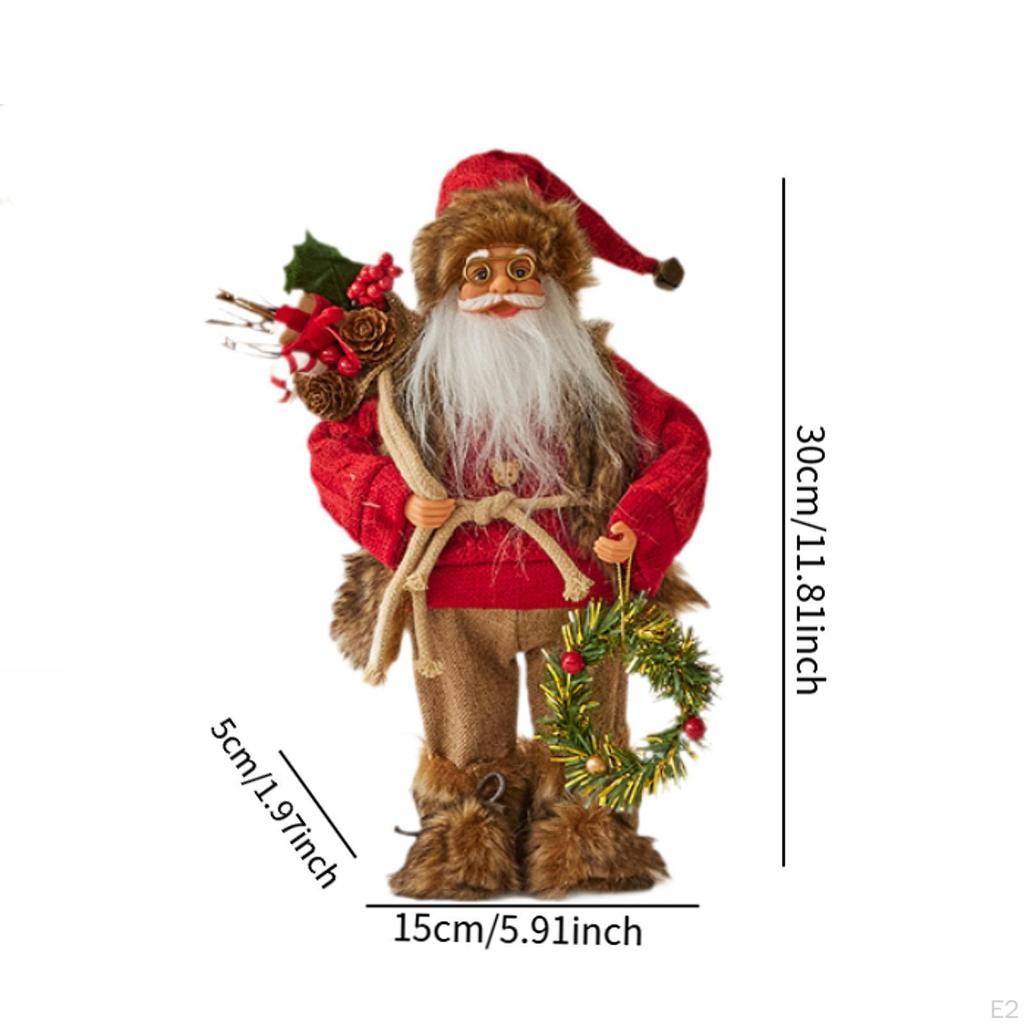 Festive Santa Claus Doll Traditional Christmas Decor Ornament for Home