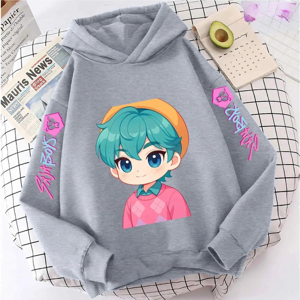 Autumn KPop Demon Hunters Cool Print Children's Hoodies Girls Fashion Oversized Streetwear Casual Boys Hooded Sweatshirt