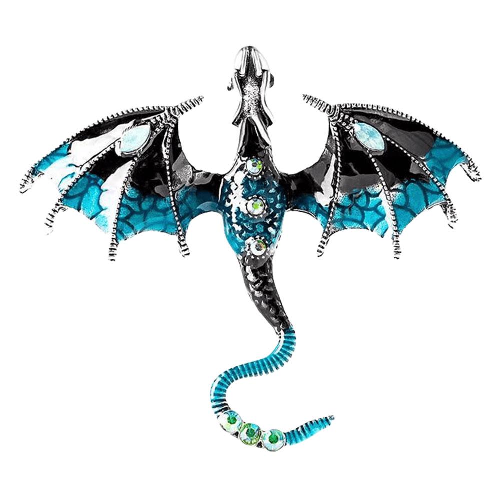 Flying Dragon Brooch Retro Enamel Dragon Brooches Exquisite Enamel Pterosaur Brooch Pin Clothing Hat Bag Accessories