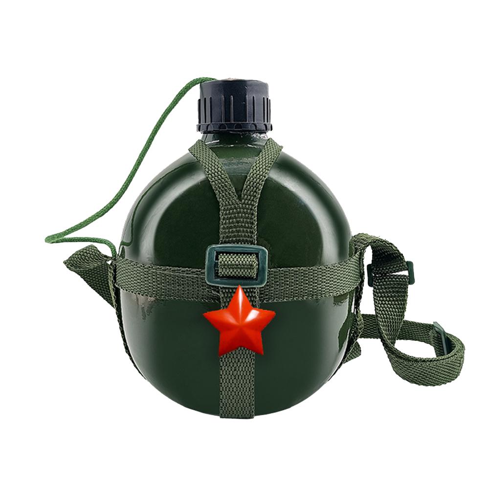 

Чайник из утолщенного алюминия в старом стиле, Походный чайник для военных энтузиастов с ремнями, Портативная походная фляга для воды, 1-3 л 1.0L