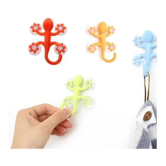 Suction Towel Hook - Gecko Decorative Wall Hanger - Suction Cup Hook, Gecko Hanger for Hanging Keys, Towels, Hats, Belts, Jewelry, Wallets, Leashes