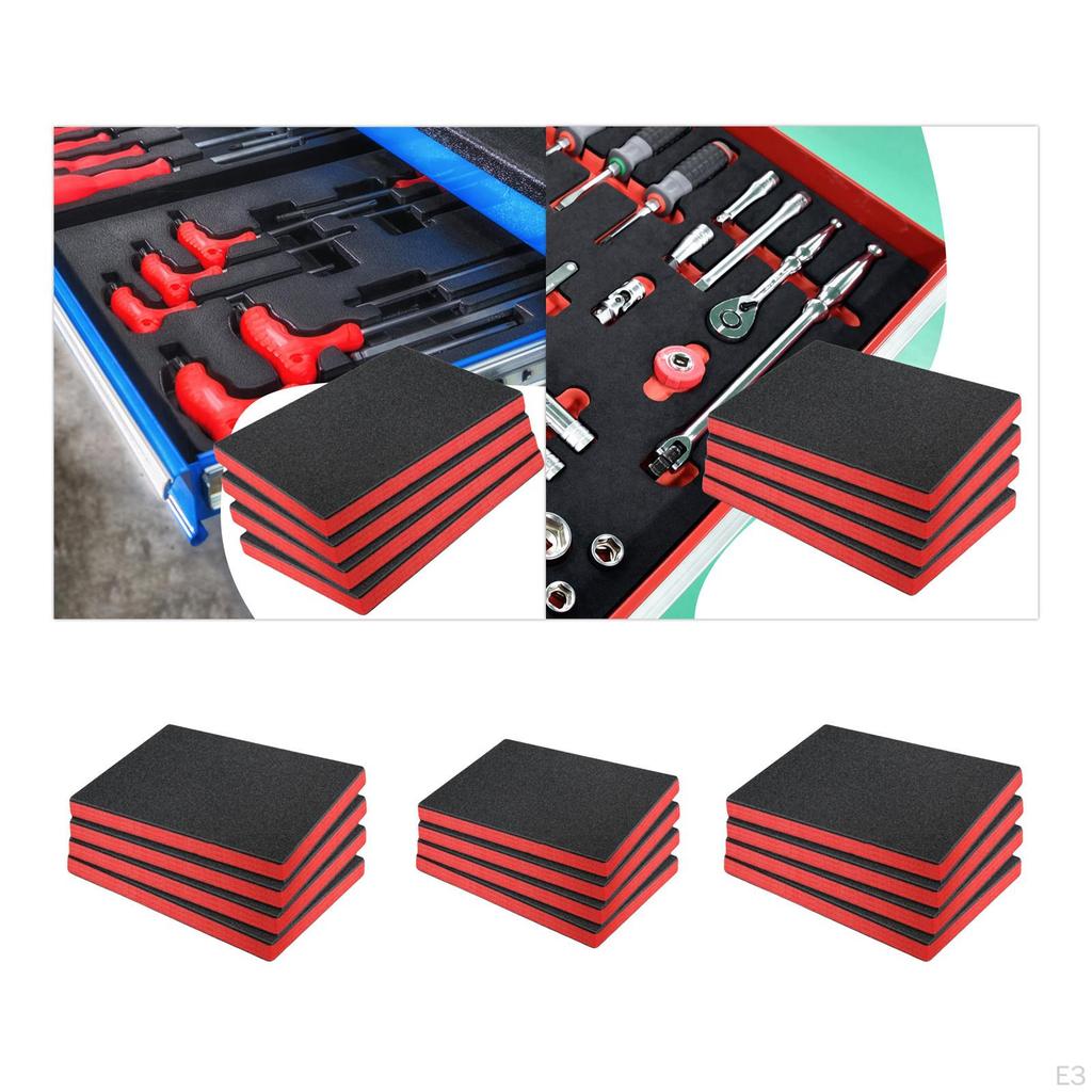 4 Pack Foam Inserts for Tool Boxes, Polyethylene Storage Sheets DIY