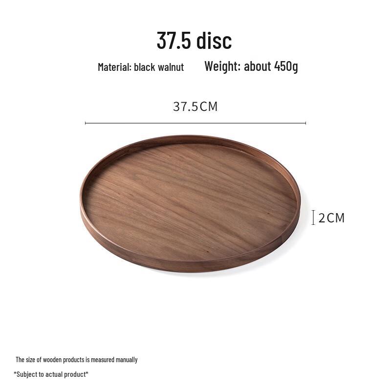 Black Walnut Wood Serving Tray Round 37.5x2cm
