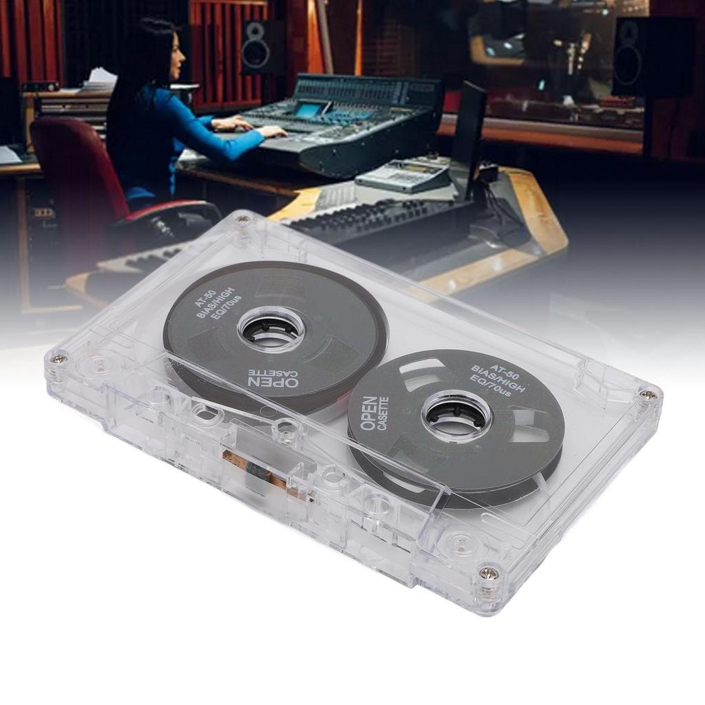 Blank Cassette Normal Bias Open Reel Sound Recording Portable In a Clear Box with Perfect for Recording and Music Tape, 50-minute Tape, Paper, Rock,
