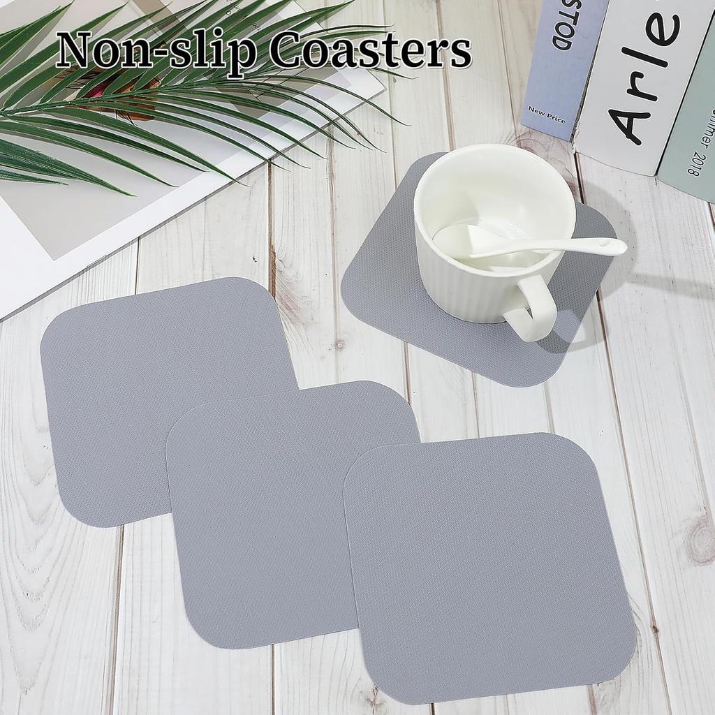 4PCS Jar Opener Gripper Pad, Silicone Jar Openers 5 Inch Square Multi-function Anti-Slip Coasters Bottle Jar Opener, Jar Lid Openers for Opening Cans