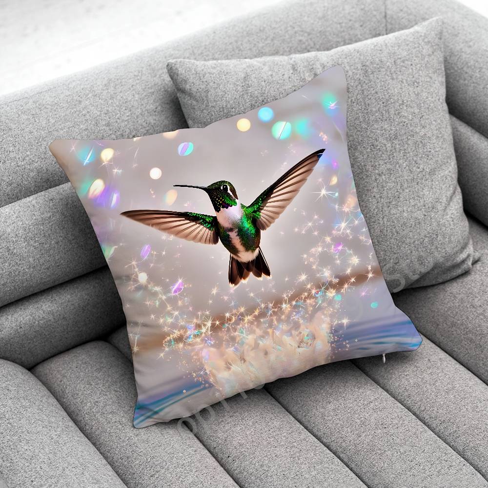 Colorful Bird Hummingbird Throw Pillow Case For 50x50cm 30x30cm 55x55cm 45x45cm 40x40cm Square Bed Pillowcase Cover