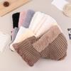 Women Hooded Cap Winter Knitted Balaclava Hat Ear Protection Fluffy Hat Lady Mask Neck Integrated Warmth Cover Hat