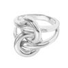 Fashionable Double Layers Geometric Knot Rings 18K Gold Plated Sturdy Stainless Steel Accessory for Women Daily Wear