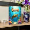 1pc Vintage Metal Tin Sign, Underwater Turtle Welcome 2D Flat Retro Wall Decor, 12x8 Inch Durable Iron Plaque, Easy-to-Hang Ornament