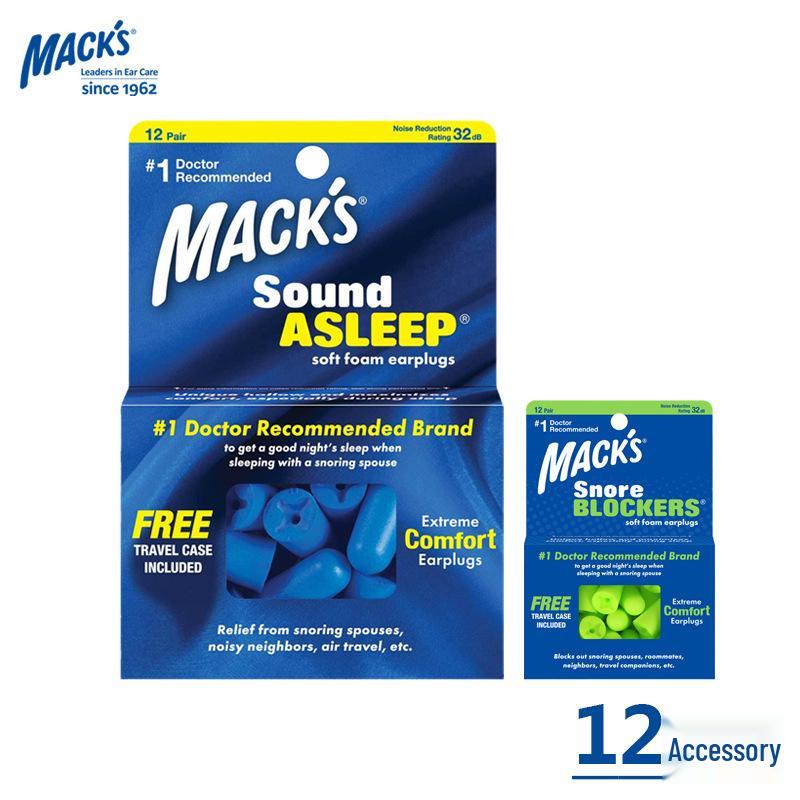

MACK S American Soundproof Earplugs for Sleep and Snoring 12 Pairs Foam Earplugs Dark Blue