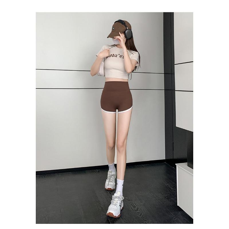 Three Points Female Summer Thin Belly Lift Hip Anti-slip Leggings Can Be Worn Outside Patchwork Yoga Safety Pants