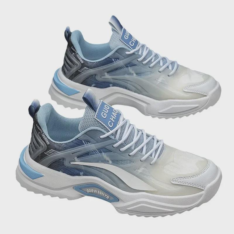 2024 Spring Men's Thick-Soled Trendy Casual Dad Shoes - Versatile, Breathable, and Ideal for Running and Sports.