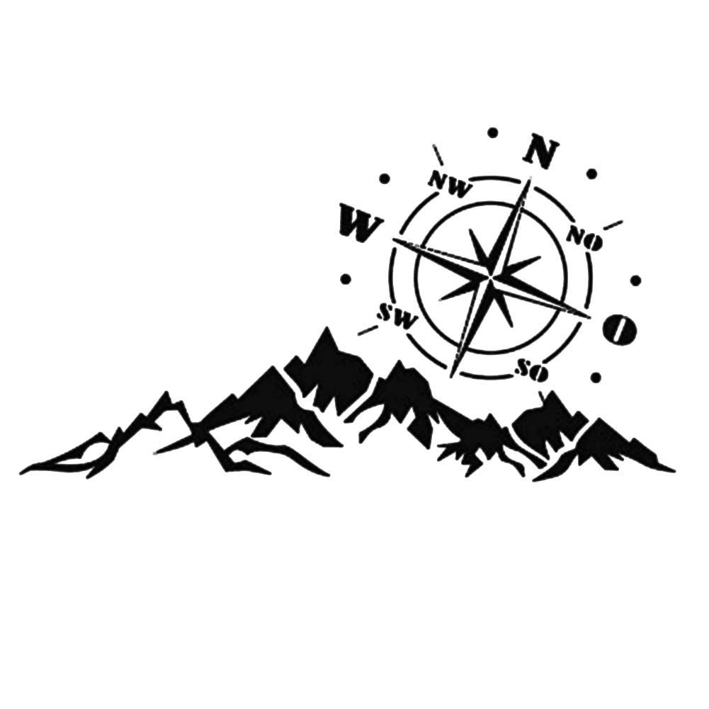 Cars Auto Parts Decals Reflective Ornamentsation Sticker SUV Off-road Compass Car-Styling Mountains