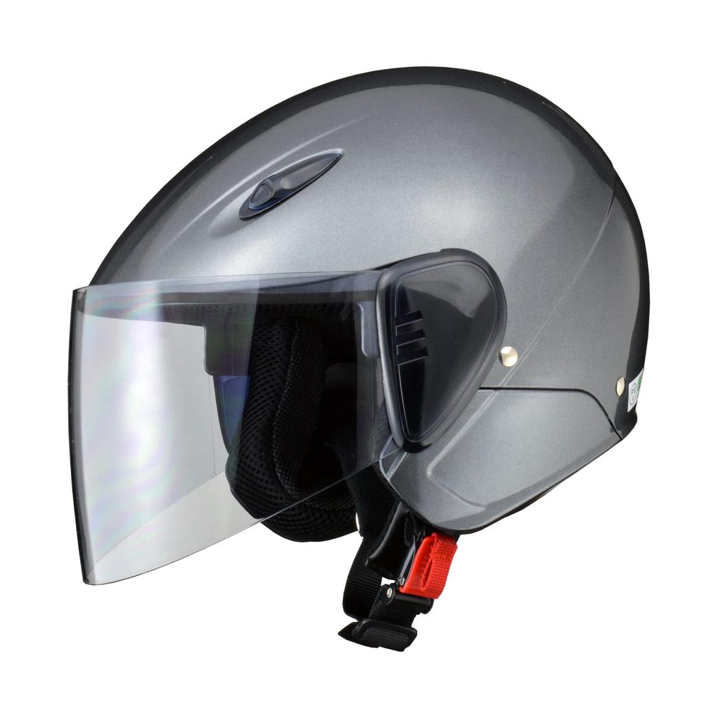 LEAD SERIO Motorcycle Size LL Semi-Jet RE-351 Helmet, Gunmetal, (Under 61-62cm)