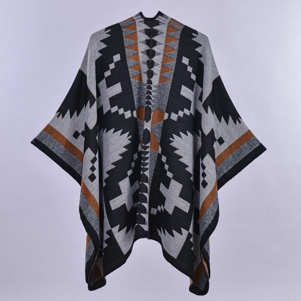 Yunnan Ethnic-Style Large Shawl Cape - Imitation Cashmere Scarf Cloak