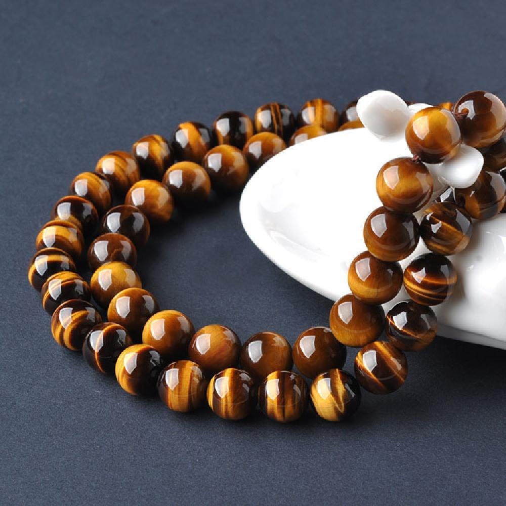 Yellow Tiger Eye Grain Natural Stone Beads 15"Strand Smooth Loose Spacer Beads 4/6/8/10/12mm for Jewelry Making DIY Bracelets Accessories