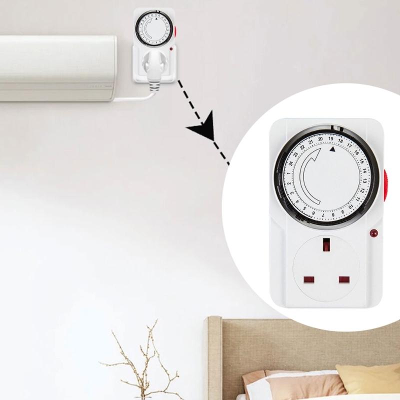 24 Hour Cyclic Timer Switches Mechanical Cycle Electrical Outlet Device Programmable Mechanical Timer Easy to Use
