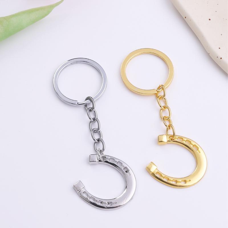1 ks Kreativní malý dárek Ornament kopyta koně Přívěsek Módní a minimalistický Talisman Podkova Zlatá klíčenka