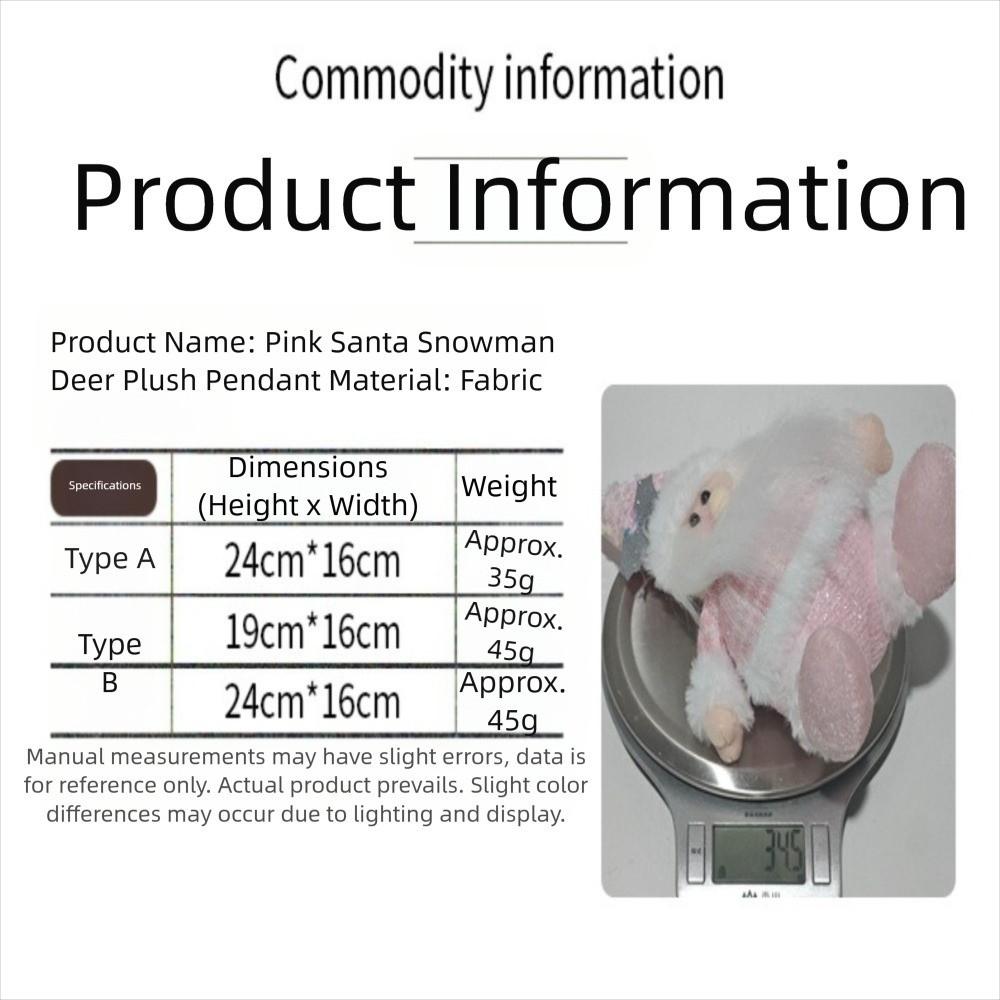 Pink Glitter Christmas Decorations Figurine Design Pendant Style Santa Claus Ornament Ornament Shape Glitter Finish