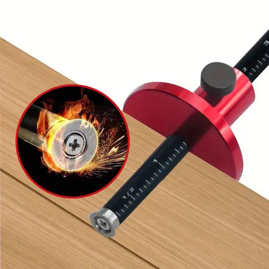 Woodworking Scriber with Dual Scale Adjustable Mortise Marker Aluminum Alloy Wear-resistant Scriber for Precision Marking