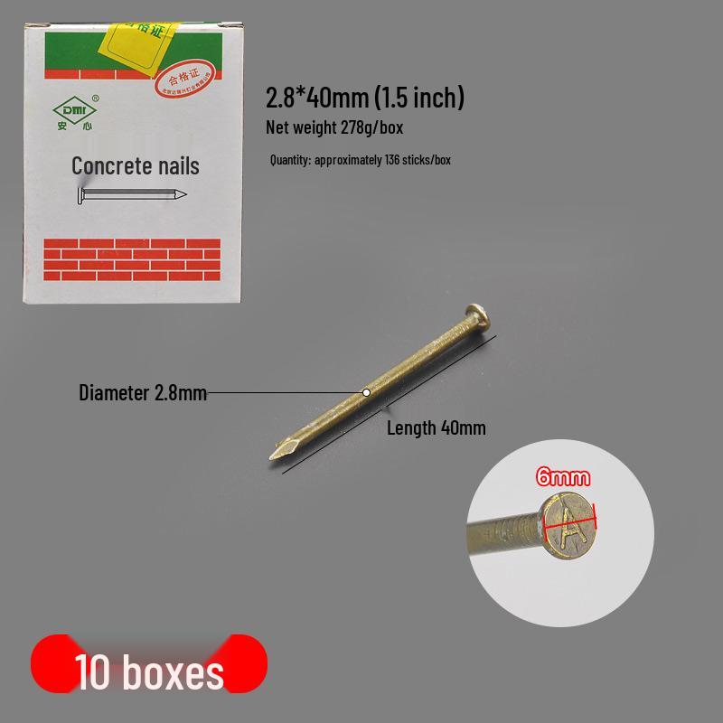 High Hardness Cement & Steel Nails: Durable Wall & Woodworking Nails, Round Nails & Decorative Hooks for Concrete and More