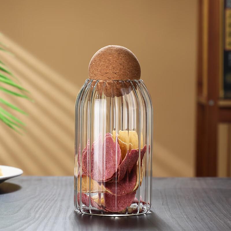 UOSU Striped Glass Storage Jar Set