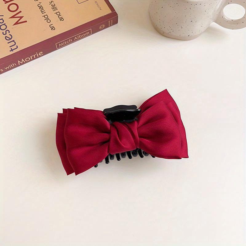 Black Double-sided Bow Tie Grab Clip Shark Clip and Jennie's Same Style Curly Hair Clip Back Head Headdress Hair Accessory
