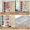 Two Sleeping Places, Loft Bed, Iron Frame, 90 x 200 cm, Desk, Socket USB and Type-C Port, Shelves, Clothes, EN747 Certified, Without Mattress, White