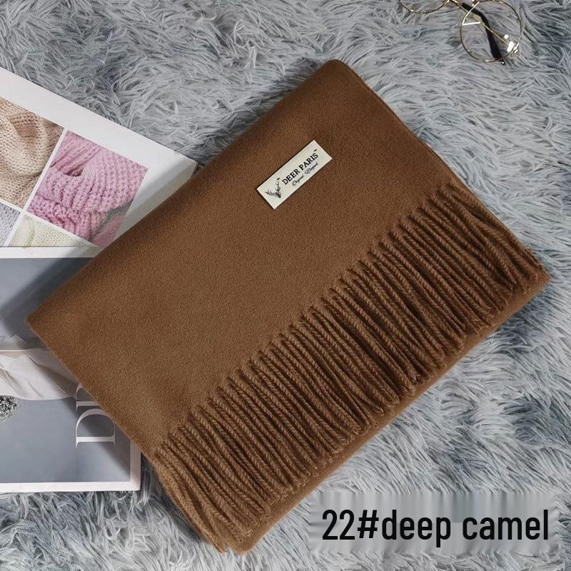 Luxury Unisex Scarf: Autumn/Winter Thickened Solid Color Cashmere-Feel Shawl