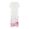 Long T Shirt Dress for Women Summer Casual Button Up V Neck Short Sleeve Printed Maxi Swing Beach Sundress