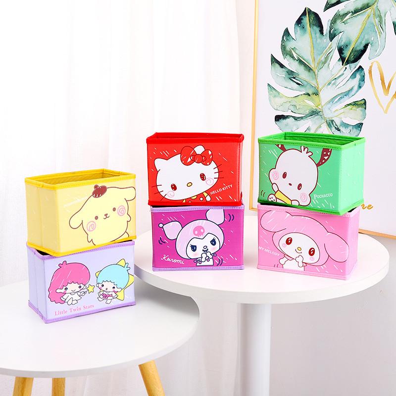 Hello Kitty Kuromi Cinnamoroll My Melody Muster Faltbare Schreibtisch-Aufbewahrungsbox Für Büro Und Schule