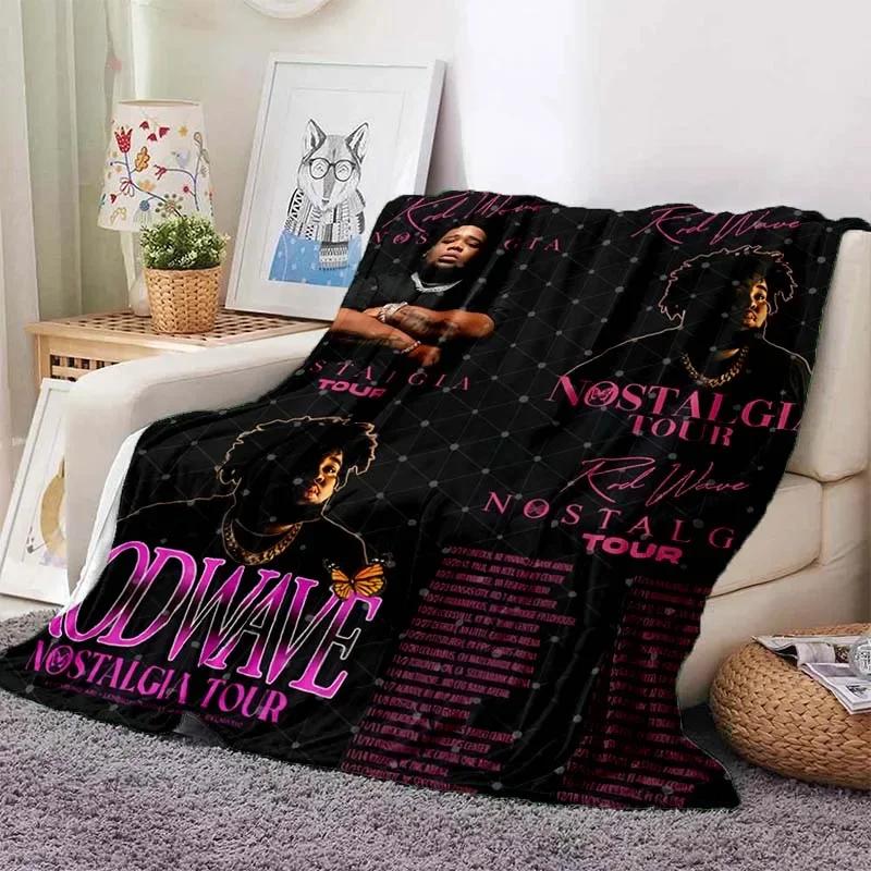 Coperta Rapper Hip Hop Rod Wave Coperta in Flanella Morbida Calda Plaid Decorazione Camera da Letto Coperta per Pisolino Divano Letto Sedia per Ragazzi Ragazze