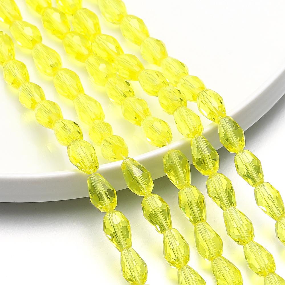 1 Strand 6-12mm Spacer Water Drop Shaped Beads AB Shine Glass Drop Pendant for DIY Earing Bracelet Jewelry Making Accessories