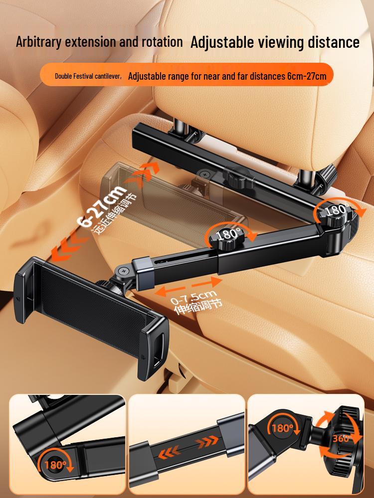 Adjustable Rear Seat Tablet & Phone Holder for Car Headrest
