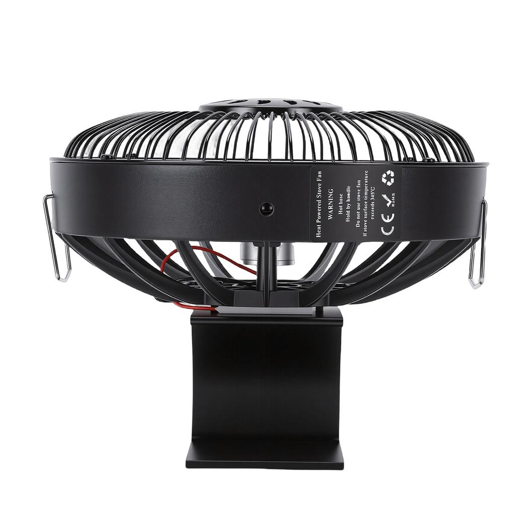 Heat Powered Fireplace Fan Quiet Round Aluminum Alloy Wood Stove Fan for Fireplace Wood Log Burning Stove