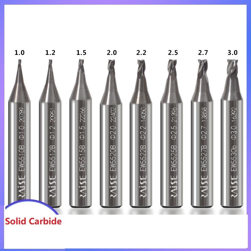 Bieten Sie beste Qualität Hartmetall-Schaftfräser für Schlüsselfräsmaschine Bohrer 1,0 1,2 1,5 2,0 2,2 2,5 2,7 3,0