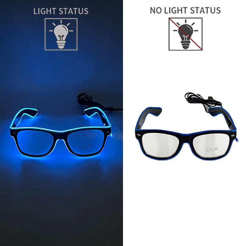 Festival Glowing Glasses With Lights Birthday Luminous LED Party Glasses Bar Club Props Fluorescent Neon Glasses Supplies