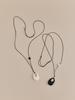 Hei [Sv925] Bottle Cap Pendant String Necklace (Black/White)