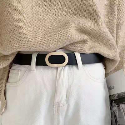 New Korean Version of Popular Imitation Leather Belt for Women Antique Hidden Buckle Belt for Women New European and American Style Belt