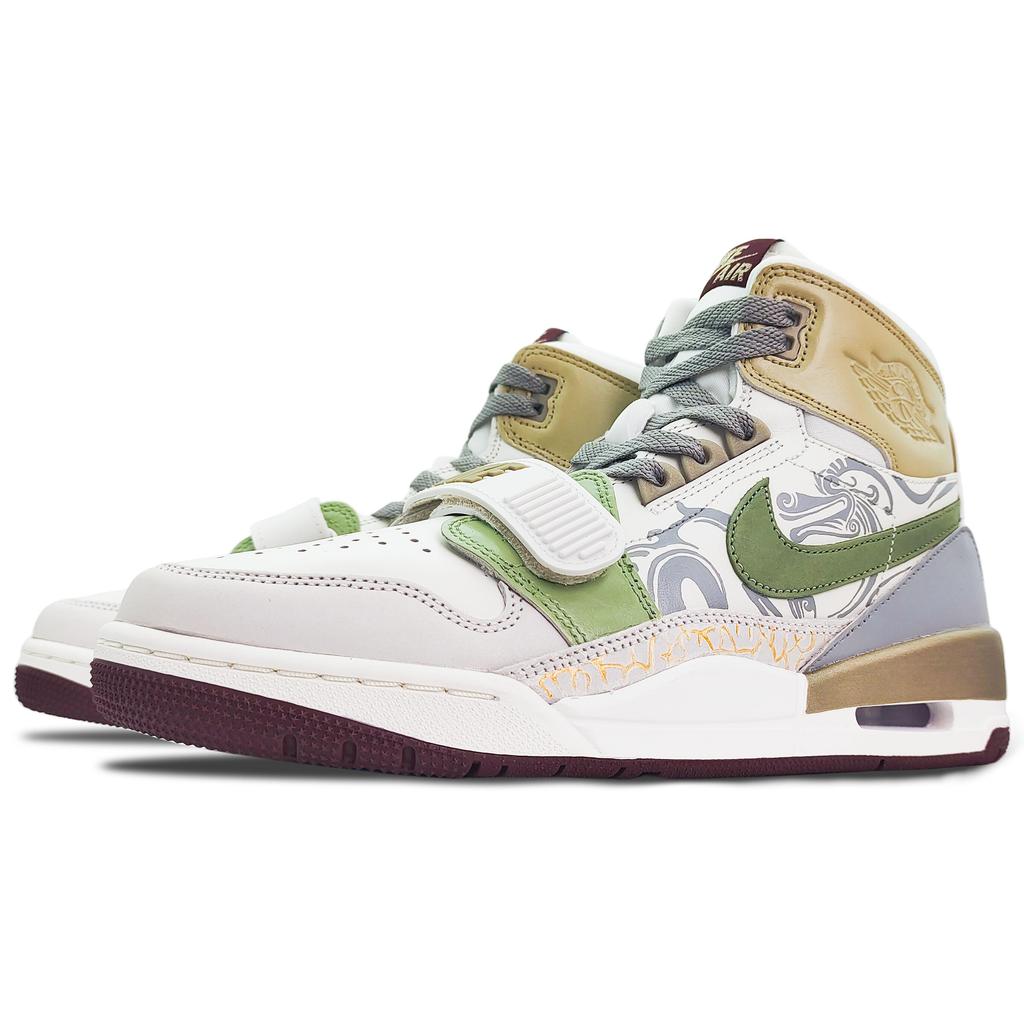 Jordan Legacy 312 High top Vintage Basketball Shoes Men's Gray White HF0745-131(Team188-·)