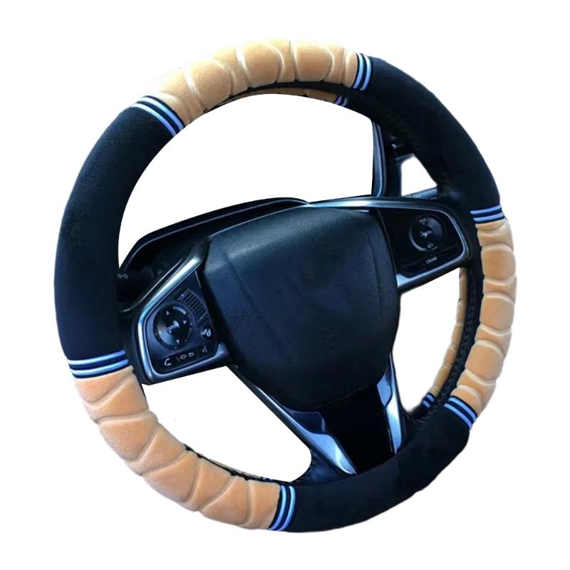 (1) Car Steering Wheel Cover Winter Short Plush Warm Steering Wheel Cover General Type 14-15 Inches