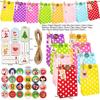 24pcs/Set Kraft Paper Bags with Stickers Snowflake Cookie Food Bag Merry Christmas Candy Gift Bag Xmas Decoration Packing