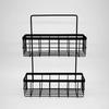 Wall Mounted Iron Storage Basket Kitchen Double-layer Rack Bathroom Toiletries Organizer Shelf