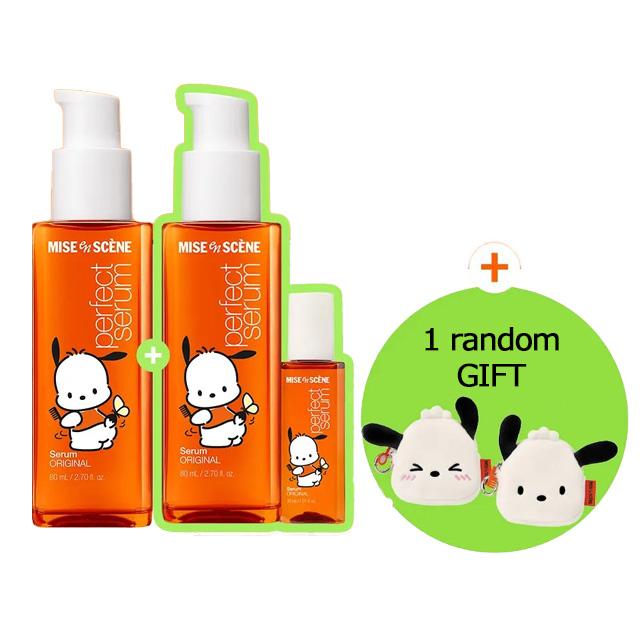 Mise en Scene Perfect Serum Hair Oil Set 80ml + 80ml + 30ml Pochacco Random Pouch Original Serum Set